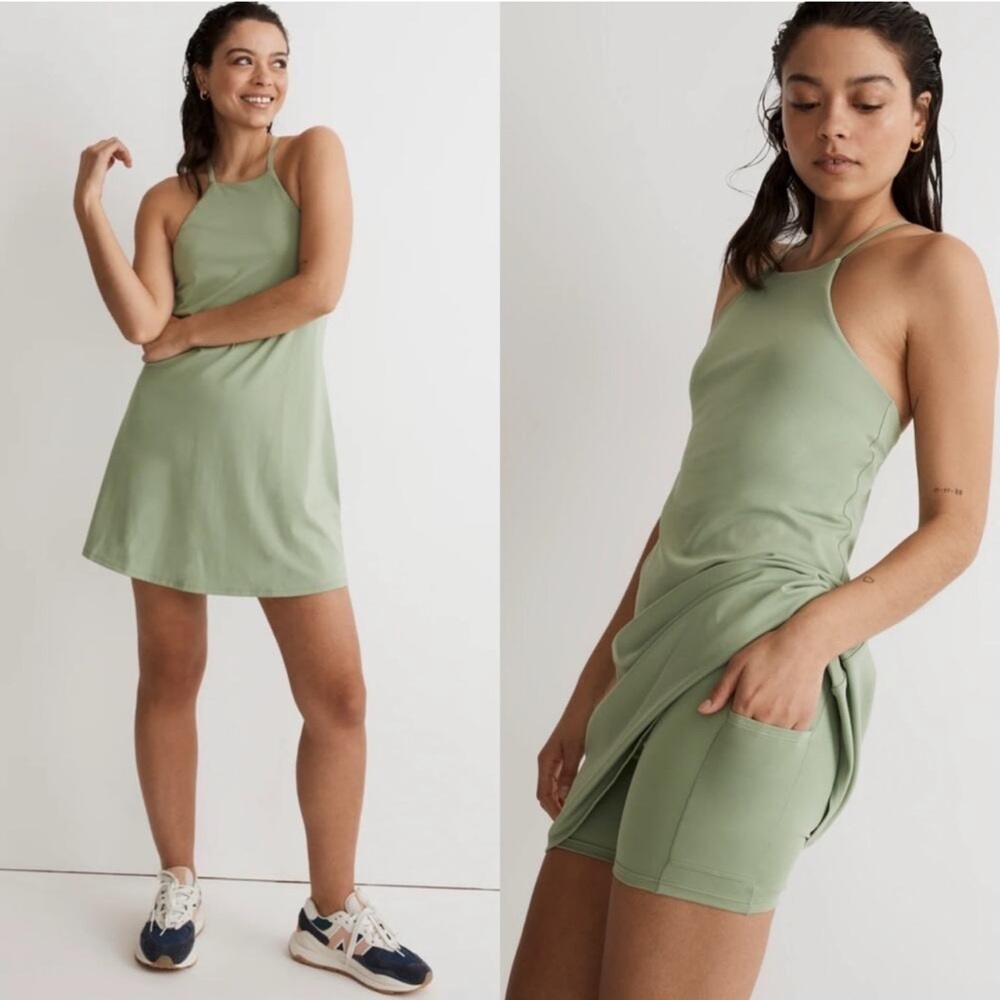 NWT! Madewell Flex 2.0 Fitness Dress XS Gatehouse Green Yoga Gym Pickleball